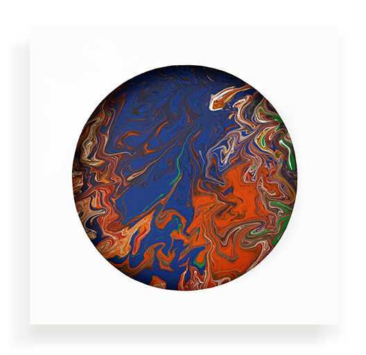 Abi-Puss XIV, 50 x 50 x 6 cm, Silicon paint on canvas, 2015
