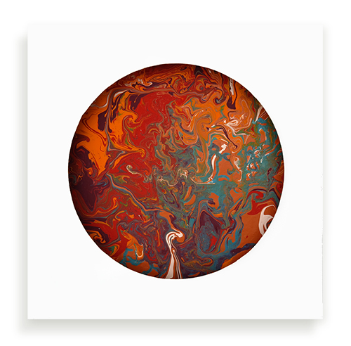 Abi-Puss XIX, 50 x 50 x 6 cm, Silicon paint on canvas, 2015