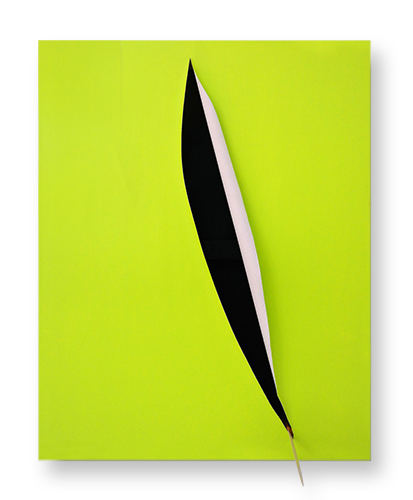Overkilll 1,  120 x 90 x 6 cm, canvas, metal, knife, 2016