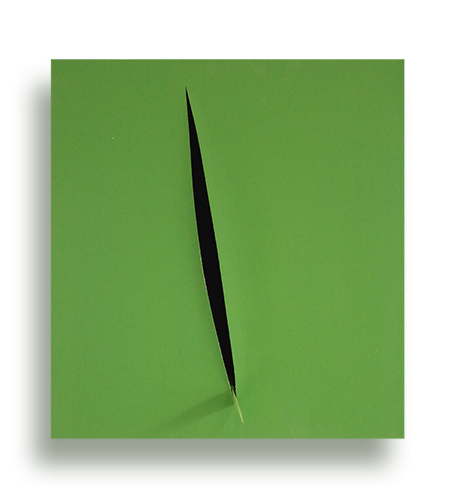 Overkilll 4, 80 x 70 x 8 cm, acrylic on canvas, metal, velvet, knife, 2016