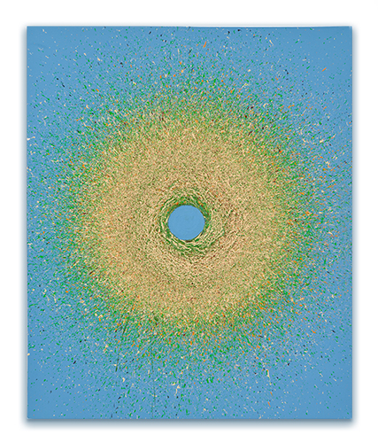"O" 7, 120 x 80 cm, Silicon paint on canvas, 2013