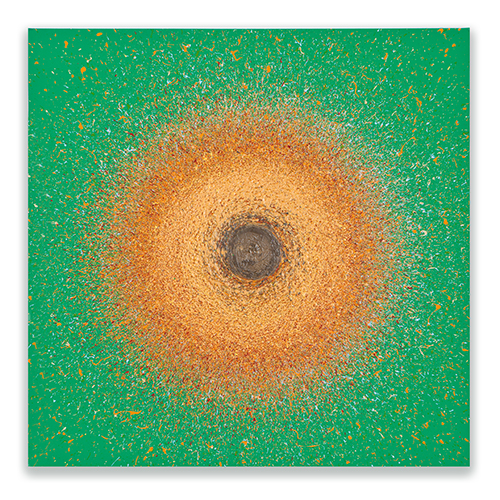"O" 4, 100 x 100 cm, Silicon paint on canvas, 2013